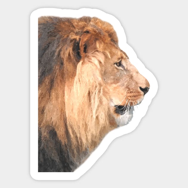 Lion Profile Sticker by Alemi